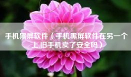 手机黑屏软件（手机黑屏软件在另一个上,旧手机卖了安全吗）