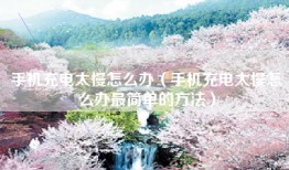 手机充电太慢怎么办（手机充电太慢怎么办最简单的方法）