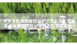 苹果手机锁屏密码忘记了怎么办（苹果手机锁屏密码忘记了怎么办不用电脑）