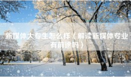 新媒体大专生怎么样（解读新媒体专业有前途吗）