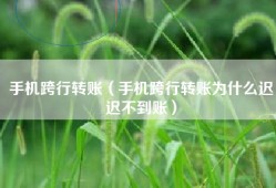 手机跨行转账（手机跨行转账为什么迟迟不到账）
