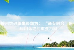 神州数码董事长郭为： “通专融合”是AI应用落地的重要方向