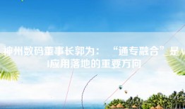 神州数码董事长郭为： “通专融合”是AI应用落地的重要方向
