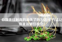 自媒体红利真的消失了吗？这7个方法让你重新抓住机会！