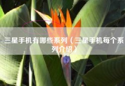 三星手机有哪些系列（三星手机每个系列介绍）