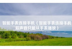 智能手表连接手机（智能手表连接手机后声音只能从手表播放）