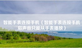 智能手表连接手机（智能手表连接手机后声音只能从手表播放）