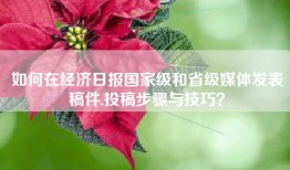 如何在经济日报国家级和省级媒体发表稿件,投稿步骤与技巧？