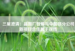 三星澄清：晶圆厂暂停与中国部分公司新项目合作属于误传