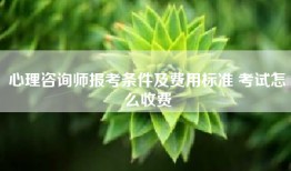 心理咨询师报考条件及费用标准 考试怎么收费