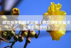 微信换手机聊天记录（微信换手机聊天记录会同步吗）