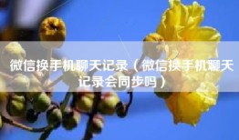 微信换手机聊天记录（微信换手机聊天记录会同步吗）