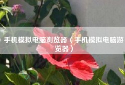 手机模拟电脑浏览器（手机模拟电脑游览器）