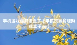手机游戏破解版盒子（手机玩破解版游戏盒子app）