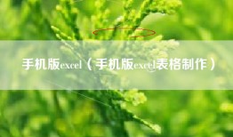 手机版excel（手机版excel表格制作）