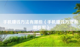 手机赚钱方法有哪些（手机赚钱方法有哪些呢）