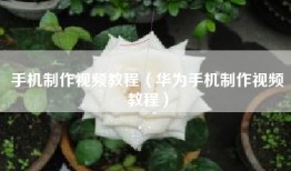 手机制作视频教程（华为手机制作视频教程）
