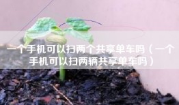 一个手机可以扫两个共享单车吗（一个手机可以扫两辆共享单车吗）
