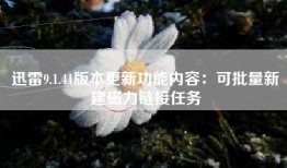 迅雷9.1.41版本更新功能内容：可批量新建磁力链接任务