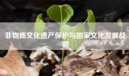 非物质文化遗产保护与国家文化发展战略