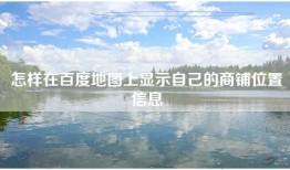 怎样在百度地图上显示自己的商铺位置信息