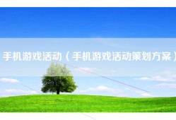 手机游戏活动（手机游戏活动策划方案）