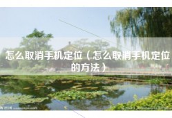 怎么取消手机定位（怎么取消手机定位的方法）