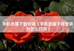 手机迅雷下载安装（手机迅雷下载安装包怎么打开）