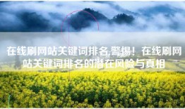 在线刷网站关键词排名,警惕！在线刷网站关键词排名的潜在风险与真相