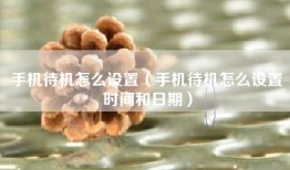 手机待机怎么设置（手机待机怎么设置时间和日期）