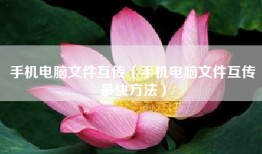 手机电脑文件互传（手机电脑文件互传最快方法）
