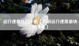 运行速度快的手机（目前运行速度最快的手机）