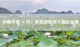 中国手游 10 月：多款游戏收入增长显著