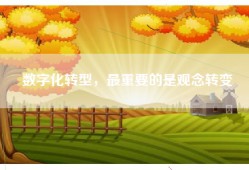 数字化转型，最重要的是观念转变