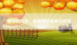 数字化转型，最重要的是观念转变
