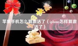 苹果手机怎么算激活了（iphone怎样算激活了）