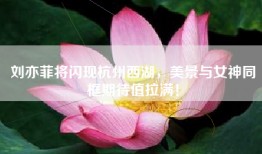 刘亦菲将闪现杭州西湖，美景与女神同框期待值拉满！