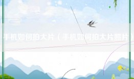手机如何拍大片（手机如何拍大片照片）