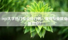 2024大学热门专业排行榜：哪些专业就业前景好？