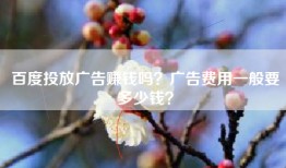 百度投放广告赚钱吗？广告费用一般要多少钱？