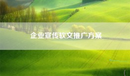 企业宣传软文推广方案