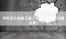 手机怎么设置主题（苹果手机怎么设置主题）