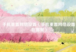 手机重置网络设置（手机重置网络设置在哪里）