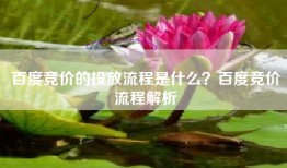 百度竞价的投放流程是什么？百度竞价流程解析