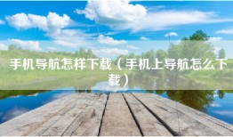 手机导航怎样下载（手机上导航怎么下载）