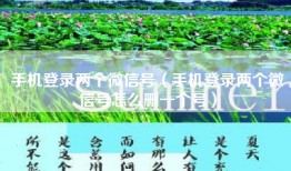 手机登录两个微信号(手机登录两个微信号怎么删一个号)
