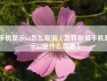 手机显示hd怎么取消（怎样取消手机显示hd是什么意思）