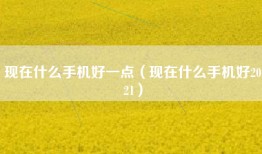 现在什么手机好一点（现在什么手机好2021）
