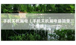 手机关机漏电（手机关机漏电最简单三个步骤）