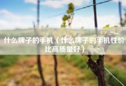 什么牌子的手机（什么牌子的手机性价比高质量好）